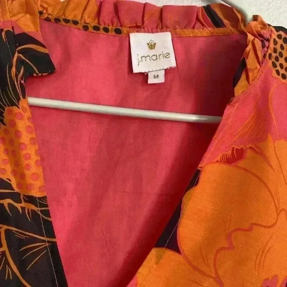 Orange and Black Ruffled Tiered Mini Dress - Picture 2 of 5